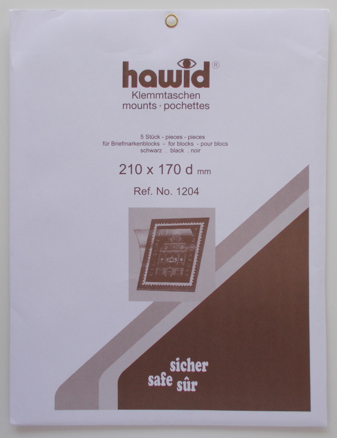 (image for) Hawid Stamp Mounts - Black 210mm x 170mm Blocks